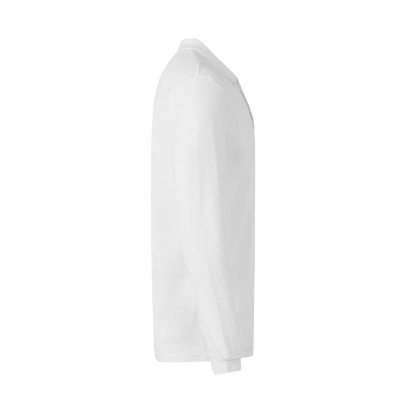 Detalle del cuello de canalé del polo de manga larga Velilla 105503 - Vetonek