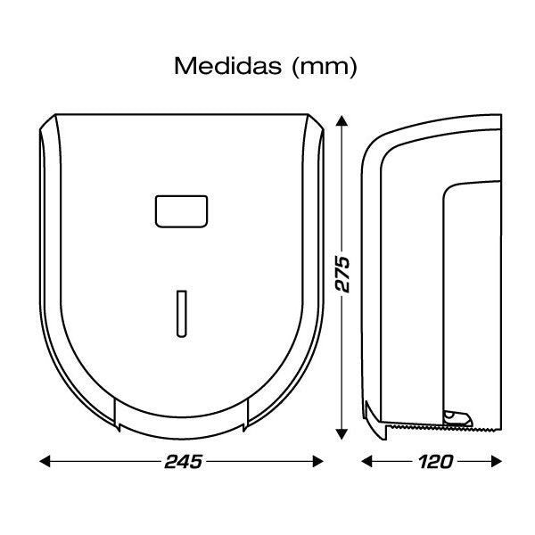 Dispensador Plateado de Papel Higiénico Industrial - Clim Profesional Vetonek
