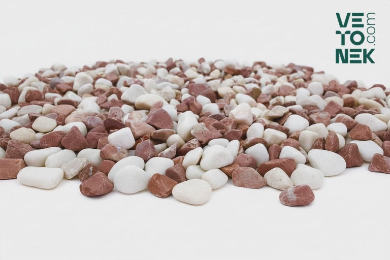 Canto rodado jardin multicolor rojo y blanco mezcla mezclado