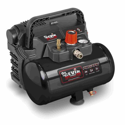 Compresor portátil sin aceite de 6 L y 1,5 HP Cevik Pro - Vetonek
