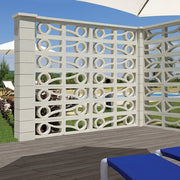 Remate guía de hormigón para celosía, pieza blanca de 45 × 12 × 4 cm - Vetonek