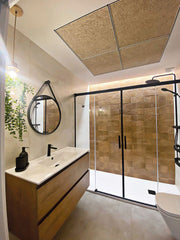 Pared con Revestimiento Marcilla aspecto madera