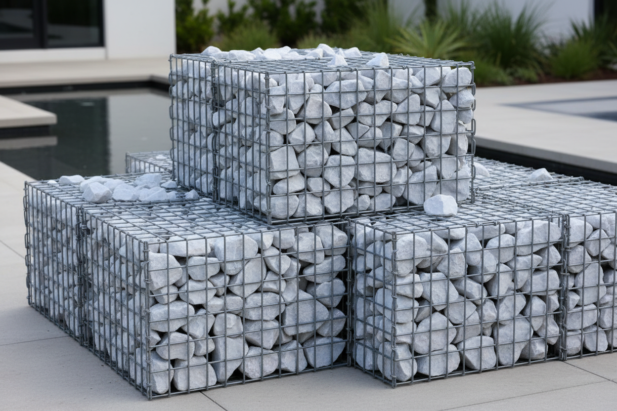 Piedra Blanca Premium Gaviones - Vetonek