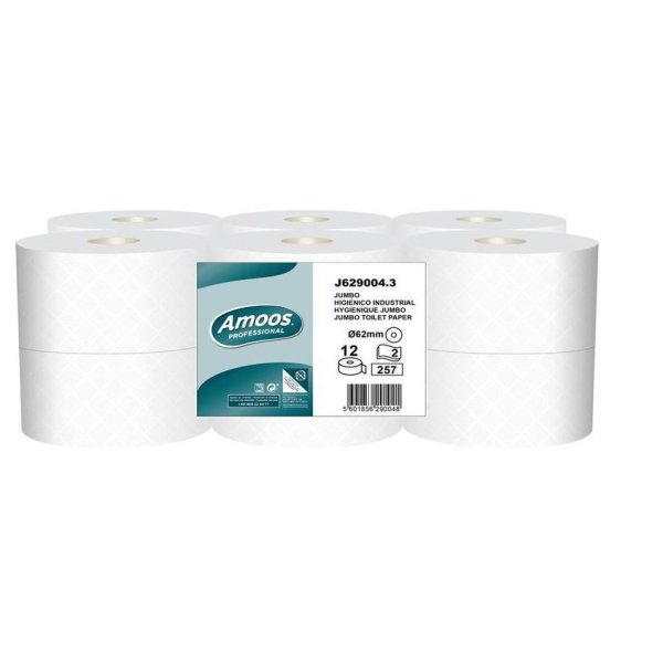 Papel higiénico industrial de 2 capas - Pack 12 rollos Vetonek