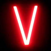 Letra LED Neon V Ancho 108mm Alto 161mm Fondo 38mm — Vetonek (2)