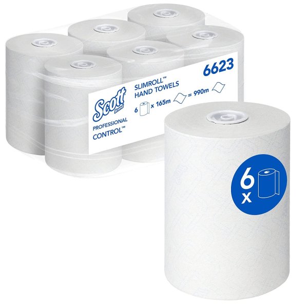 Papel secamanos Scott Control en rollo - Pack 6 uds - Vetonek