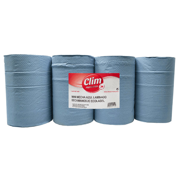 Papel Secamanos Mini Mecha Azul 2 Capas - Pack de 12 Rollos Vetonek