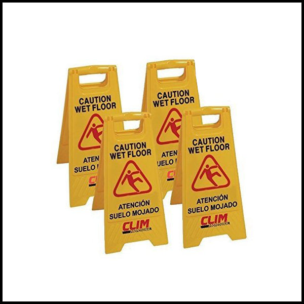 Pack de 4 señales de advertencia para suelos mojados Vetonek
