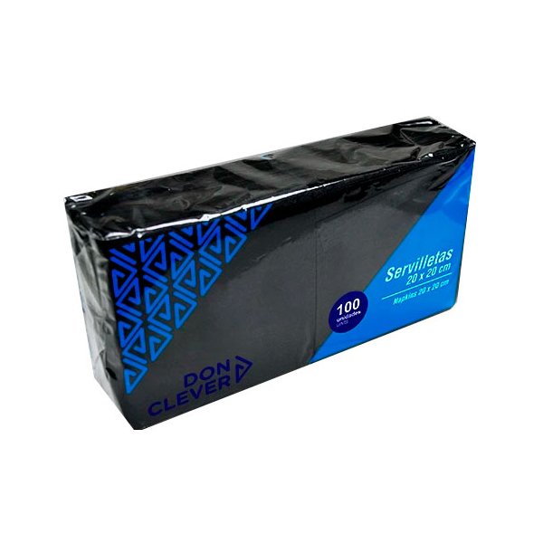 Servilletas Negras Tipo Cóctel 10x10 cm Plegadas - Caja 3200 uds Vetonek