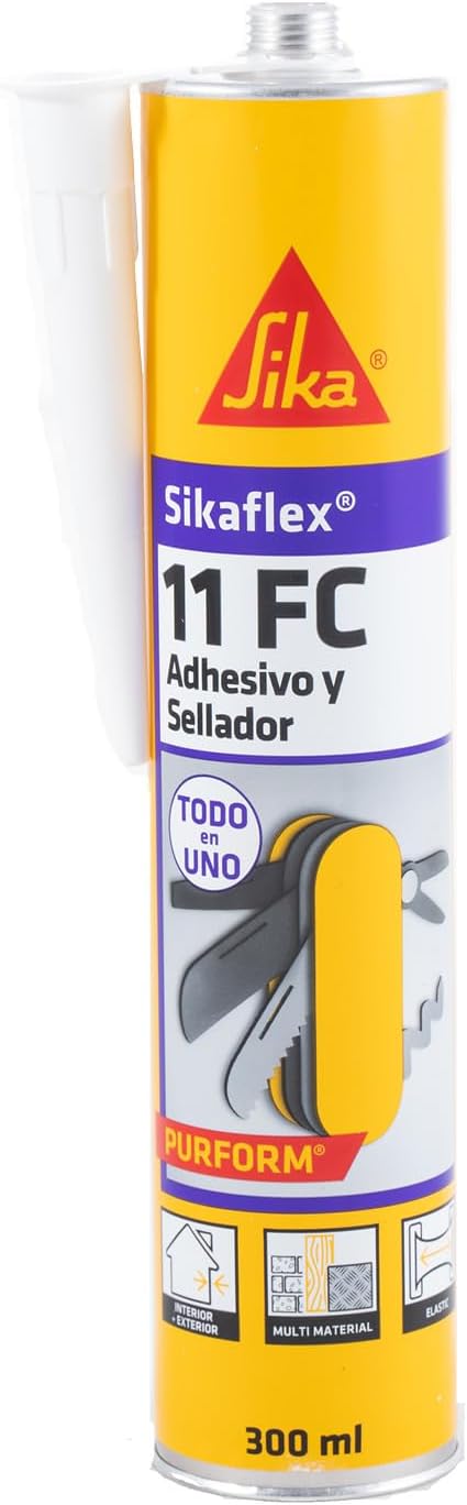 Cartucho de Sikaflex®-11 FC Purform® de Sika, sellador y adhesivo elástico de poliuretano para juntas y pegado multisoporte - Vetonek