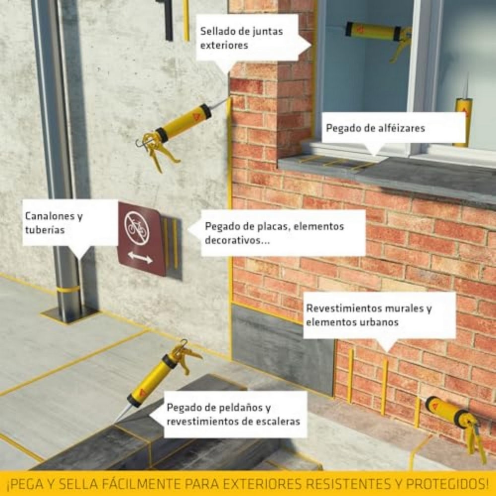 SIKA - Multipurpose adhesive putty - Sikaflex 11 FC Purform - Concrete gray - Joint and glue - Multi-support polyurethane sealant - Interior and Exterior - 600ml