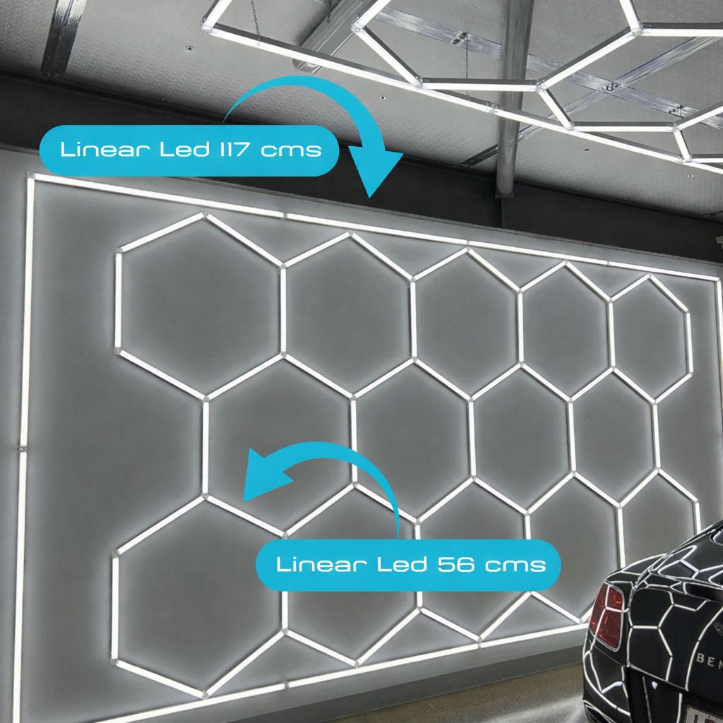 Lámpara LED hexagonal - 6000K - 14 hexágonos + Rectángulo 500cm — Vetonek (3)