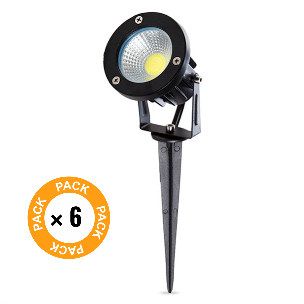 Pack 6 Focos LED Jardines 9W 758Lm 2700ºK Pincho — Vetonek (2)