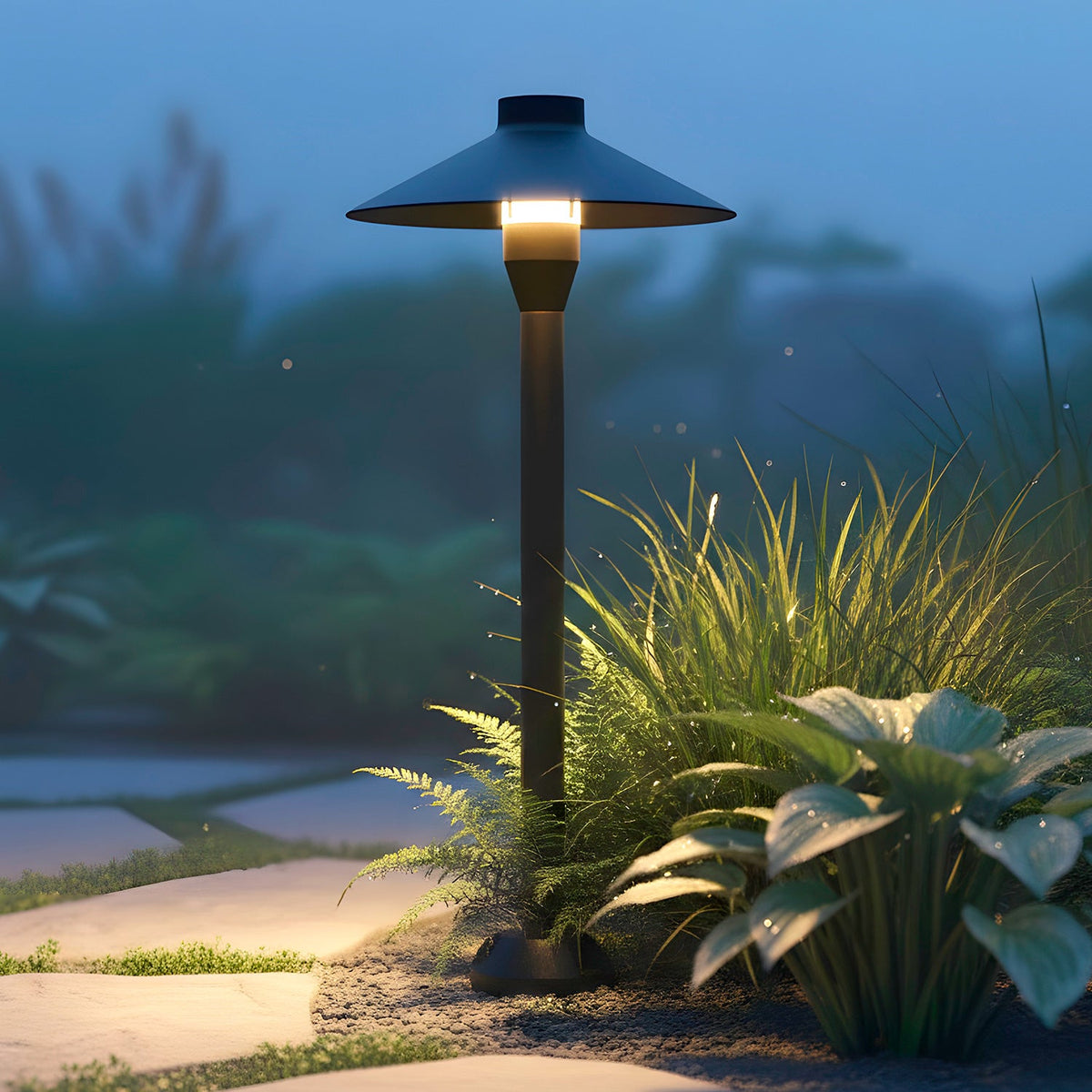 Baliza LED Exterior "Oldenburg" 54cm 7W 220VAC 3000ºK Negro — Vetonek