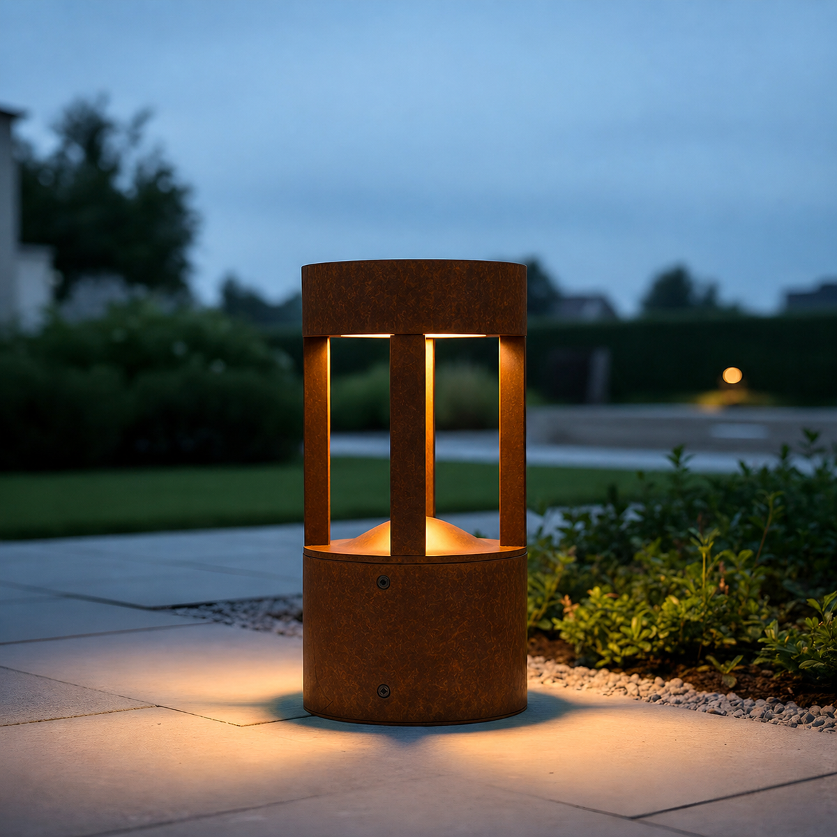 Baliza LED Exterior "San Luis" 30cm 10W 220VAC 3000ºK Marron Oxido — Vetonek