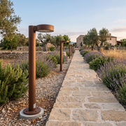 Baliza LED Exterior "Fenglu" 60cm 10W 220VAC 3000ºK Marron Oxido — Vetonek (5)