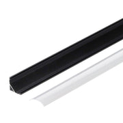 Perfíl Aluminio Negro para Tira LED Instalación Esquinas - Difusor Opal x 2M — Vetonek (3)