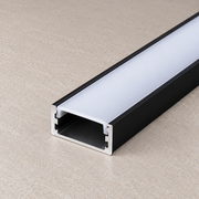 Perfíl Aluminio Negro para Tira LED - Difusor Opal — Vetonek