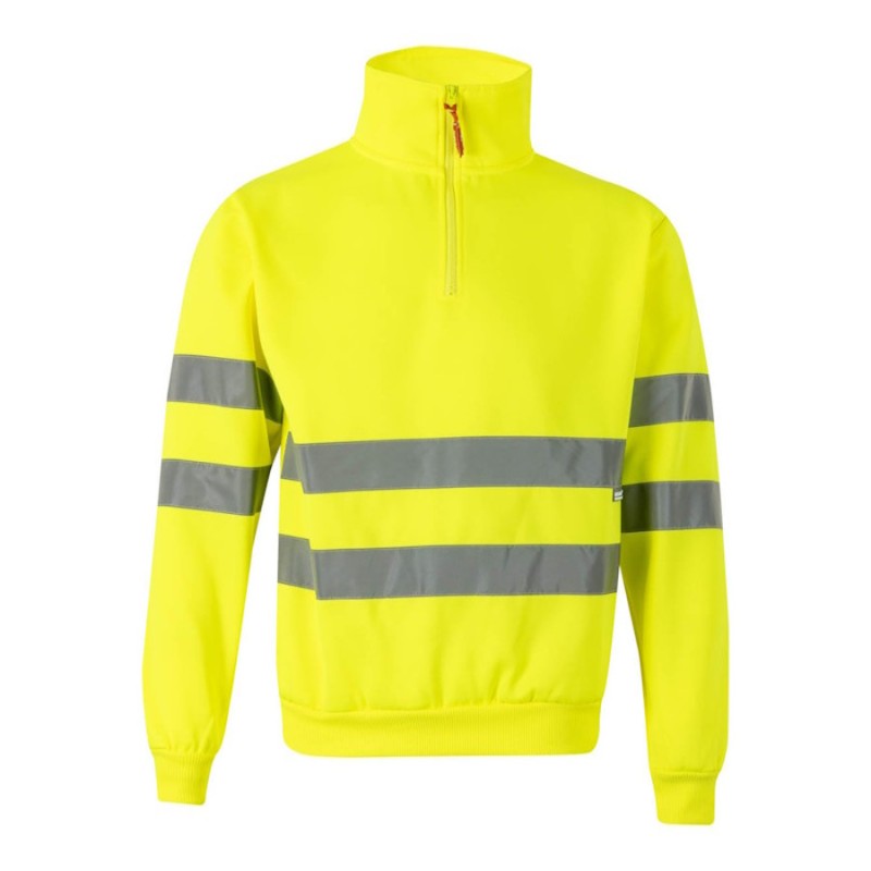 Sudadera de alta visibilidad con media cremallera Velilla 305702, detalle - Vetonek