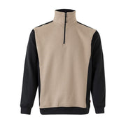 Detalle del cuello alto y la media cremallera de la sudadera Velilla 105703 - Vetonek
