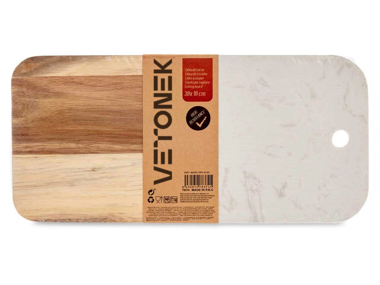 Tabla de cocina de cortar de madera y mármol Vica Home - Vetonek