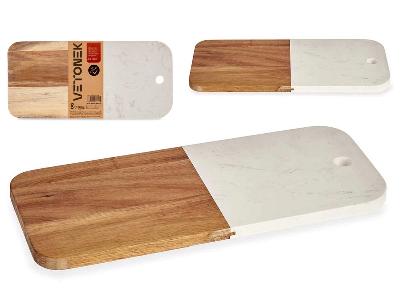 Tabla de cocina de cortar de madera y mármol Vica Home - Vetonek