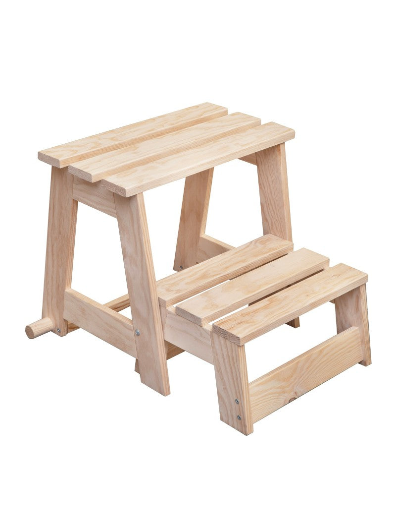 Taburete Escalera Plegable de Madera Maciza - 2 en 1 Astideco