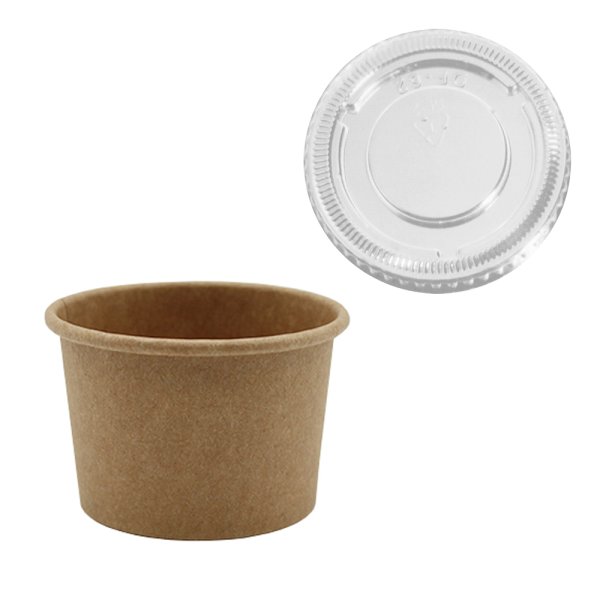 Tarrina de Cartón Kraft con Tapa 370 ml - Pack de 50 Uds Vetonek