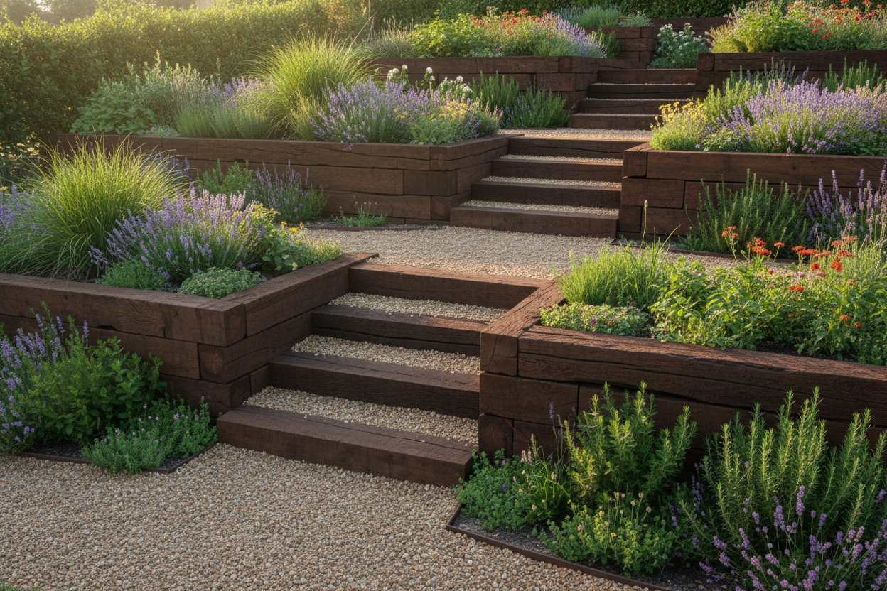 Traviesa de madera tratada para jardin Green - Vetonek