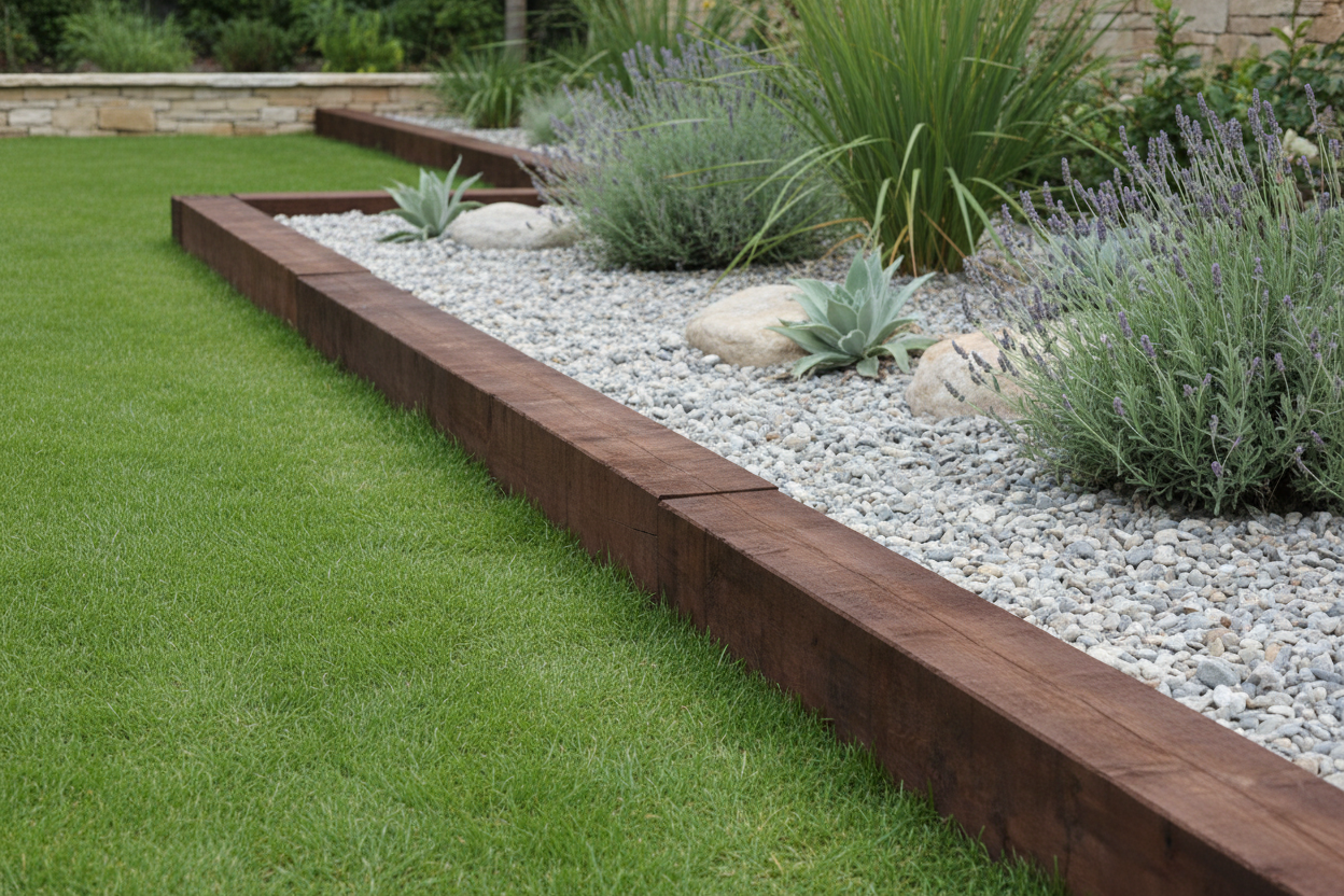Traviesa de madera tratada para jardin Green - Vetonek