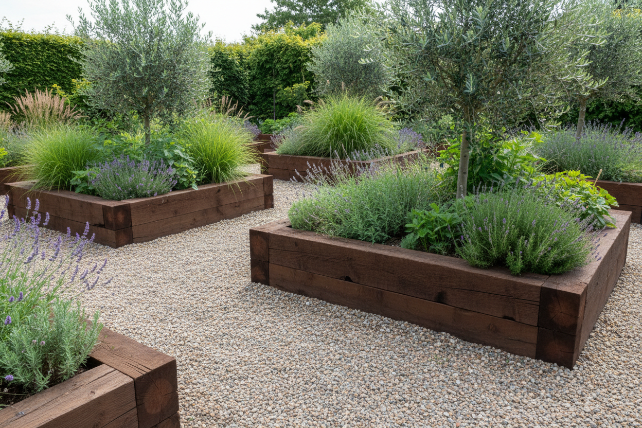 Traviesa de madera tratada para jardin Green - Vetonek