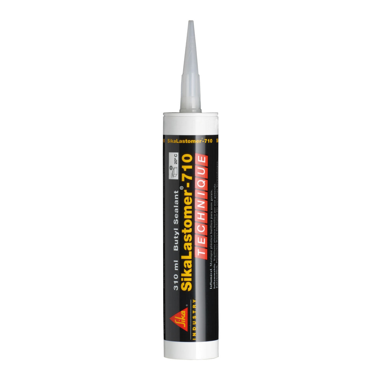 Cartucho de SikaLastomer®-710 de Sika, masilla de butilo permanentemente plástica para el sellado de juntas desmontables - Vetonek