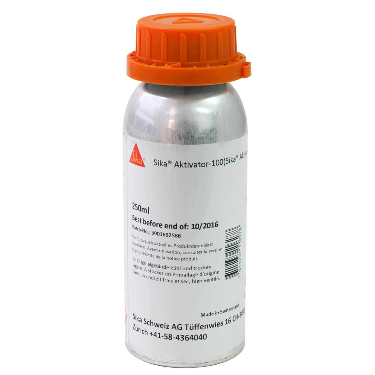 Bote de Sika Aktivator-100 de Sika, promotor de adherencia incoloro para preparar superficies antes de aplicar selladores y adhesivos de poliuretano - Vetonek