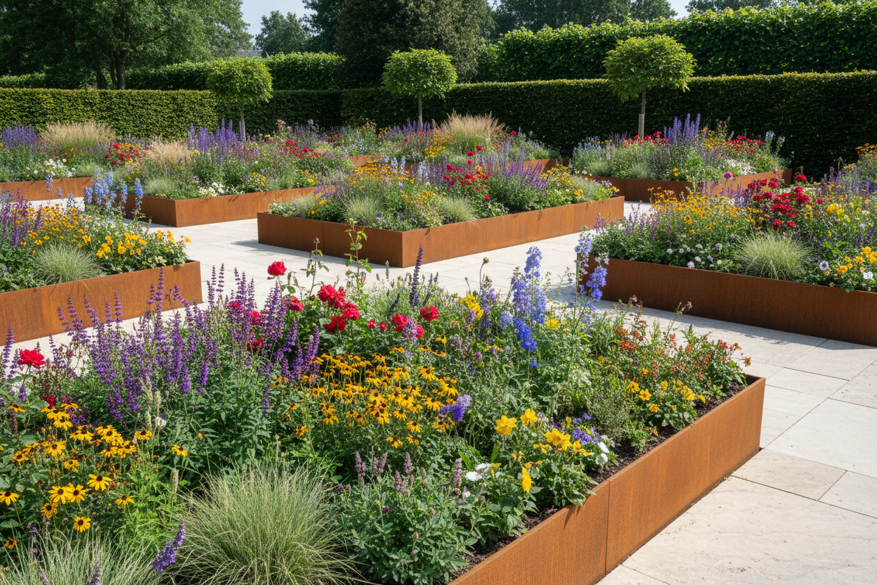 Borda reta de aço corten