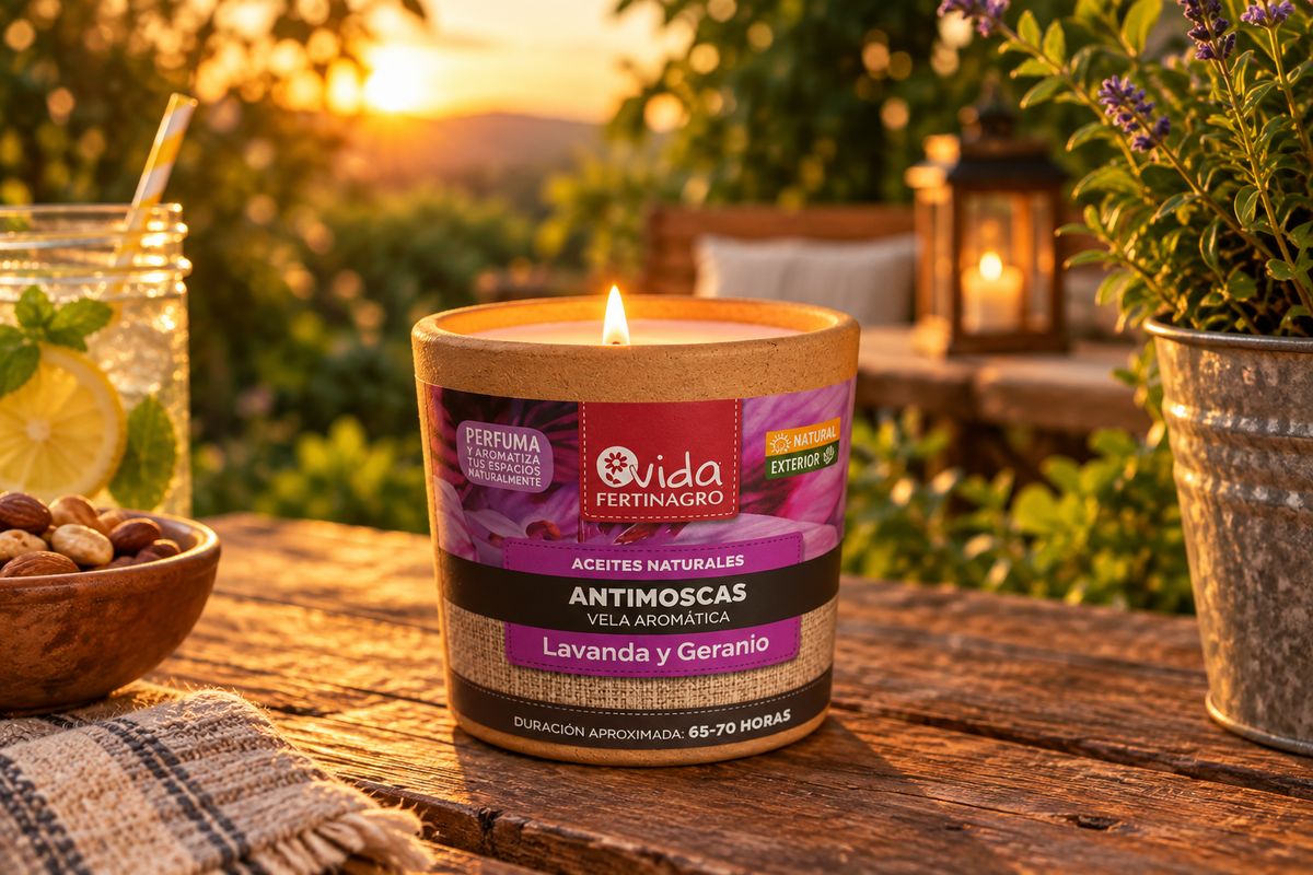 Clay Fly-Repellent Candle 300 g · Geranium and Lavender