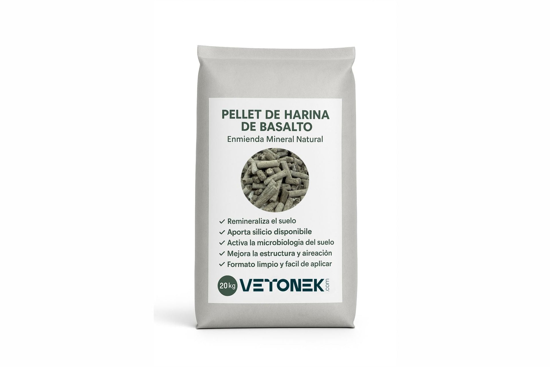 Pellet de Harina de Basalto – Enmienda Mineral Natural Vetonek