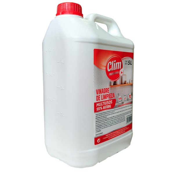 Vinagre de limpieza 100% Natural Multiusos Clim Profesional 5L - Caja 3 uds. Vetonek