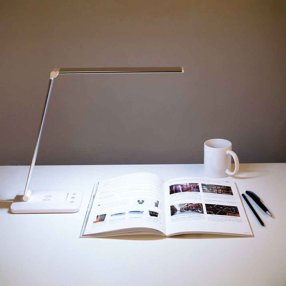 Lámpara de Mesa LED con Cargador Teléfono Inalámbrico 6W 420Lm CCT (Tonalidad Luz Regulable) — Vetonek (4)