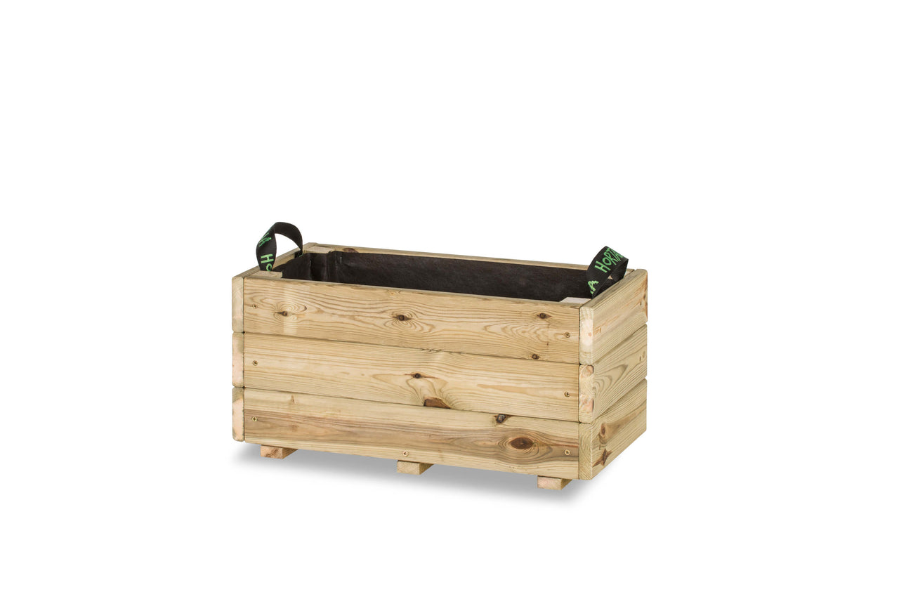 Jardinera Pequeña madera roble 60x30cm. 35 litros